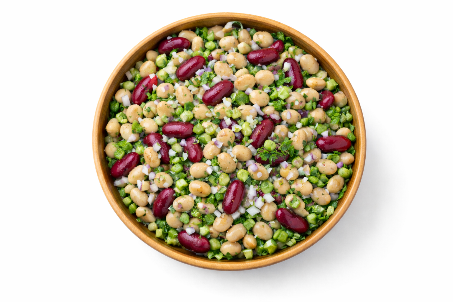 Bean Trio Salad in a large serving bowl